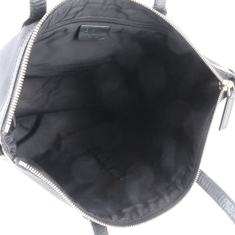 Gucci Sherry Line Leather Canvas Tote Shoulder Business Black — view 7