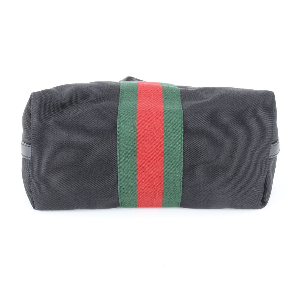Gucci Sherry Line Leather Canvas Tote Shoulder Business Black — view 5