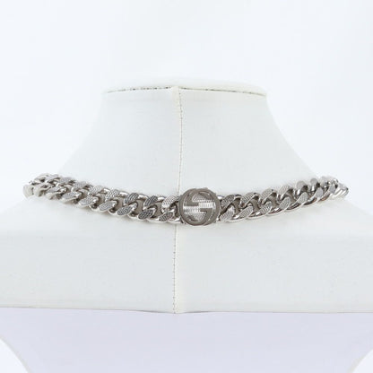 Gucci Script Logo Choker Necklace Silver — view 4