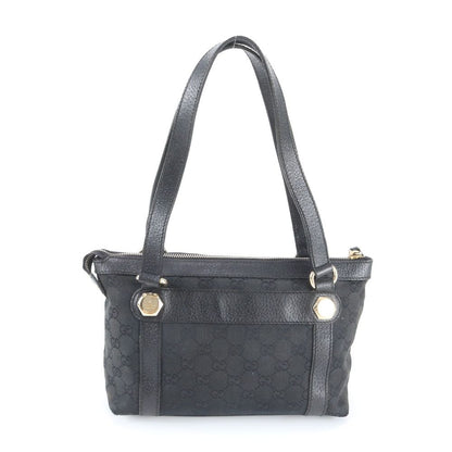 Gucci GG Canvas Leather Handbag Tote Black — view 3