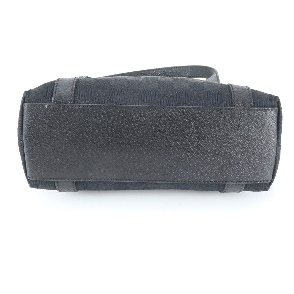 Gucci GG Canvas Leather Handbag Tote Black — view 5