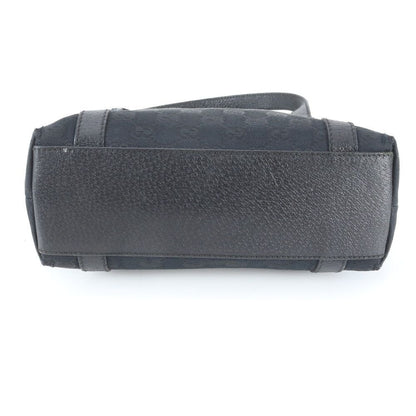 Gucci GG Canvas Leather Handbag Tote Black — view 5