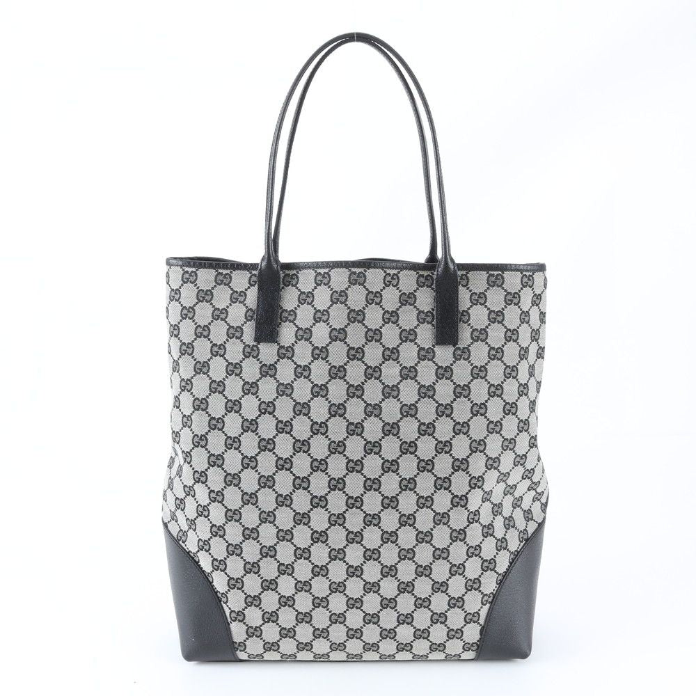 Gucci GG Canvas Leather Tote Shoulder Black — view 3
