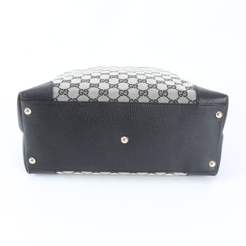 Gucci GG Canvas Leather Tote Shoulder Black — view 5