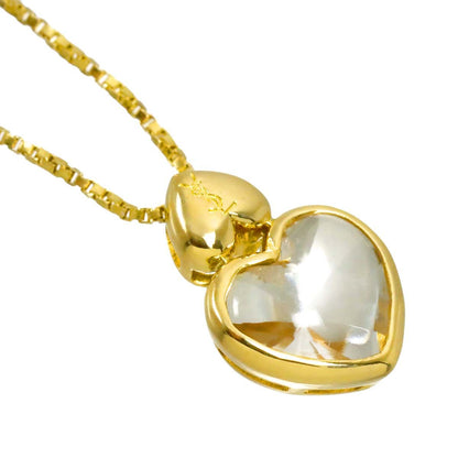 Saint Laurent Quartz Heart Necklace 40 cm 18k YG Yellow Gold — view 3