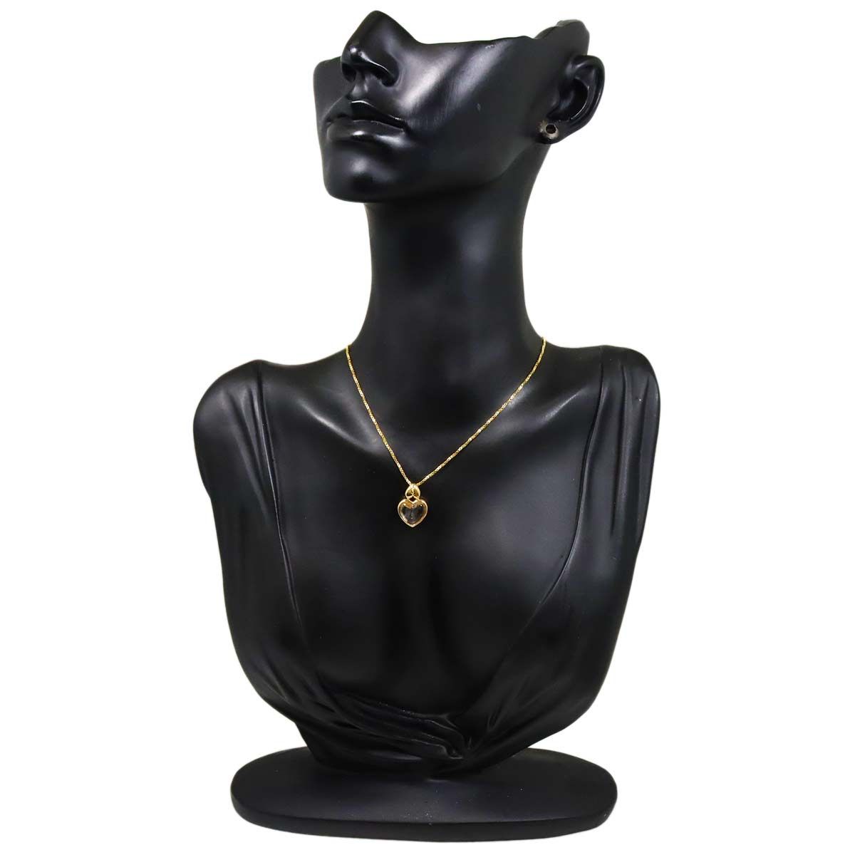 Saint Laurent Quartz Heart Necklace 40 cm 18k YG Yellow Gold — view 7