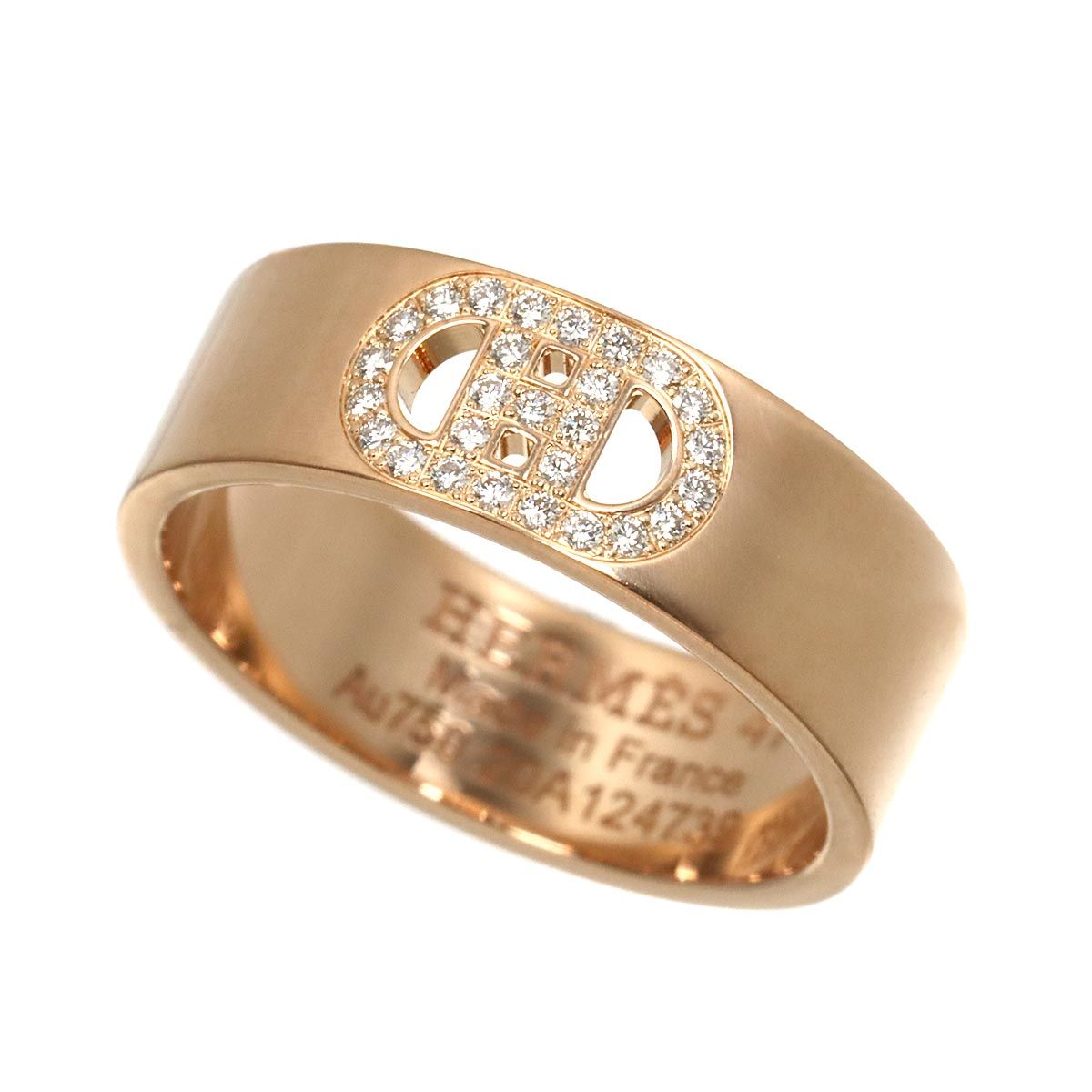 Hermes D'ancre 47 Ring Diamond 18k PG Pink Gold 750 Dunkle — view 4