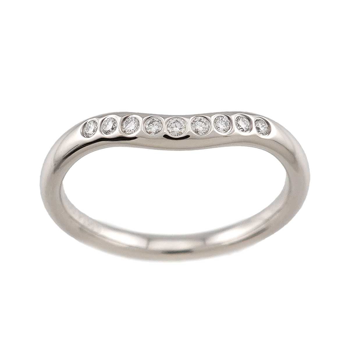 Tiffany & Co Curved Band Ring Diamond Pt Platinum — view 2