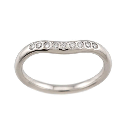 Tiffany & Co Curved Band Ring Diamond Pt Platinum — view 2