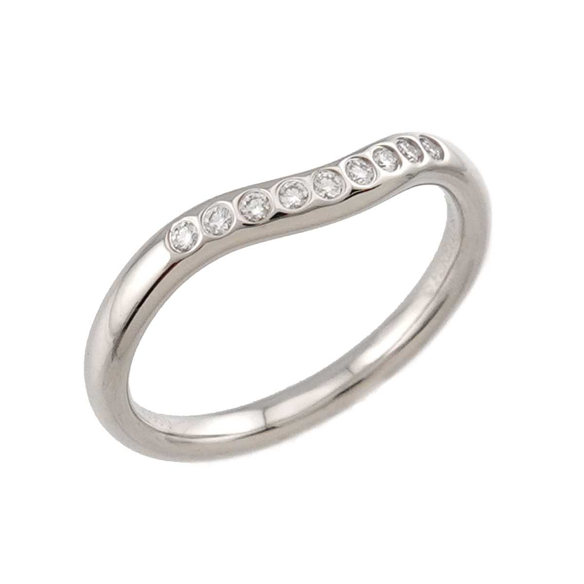 Tiffany & Co Curved Band Ring Diamond Pt Platinum — view 5