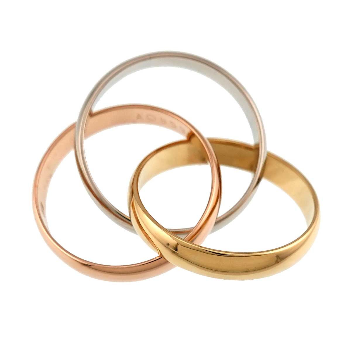 Cartier Trinity 50 Ring 18k YG WG PG Triple Strand Suri Gold 750 — view 5