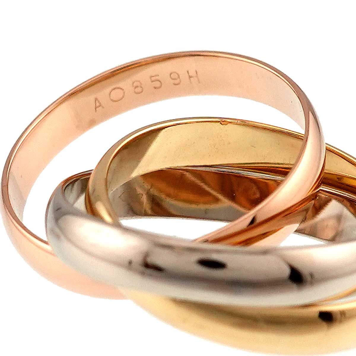 Cartier Trinity 50 Ring 18k YG WG PG Triple Strand Suri Gold 750 — view 4