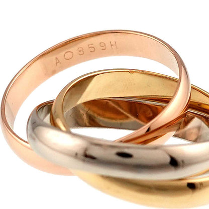 Cartier Trinity 50 Ring 18k YG WG PG Triple Strand Suri Gold 750 — view 4