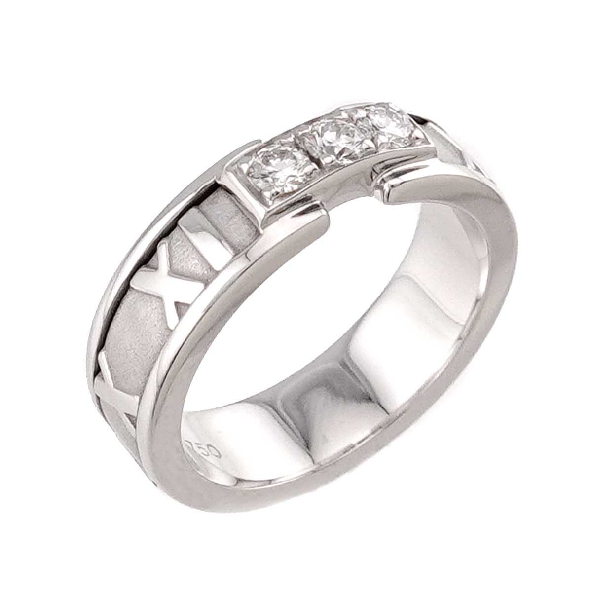 Tiffany & Co Atlas Ring Diamond 18k WG White Gold 750 — view 4