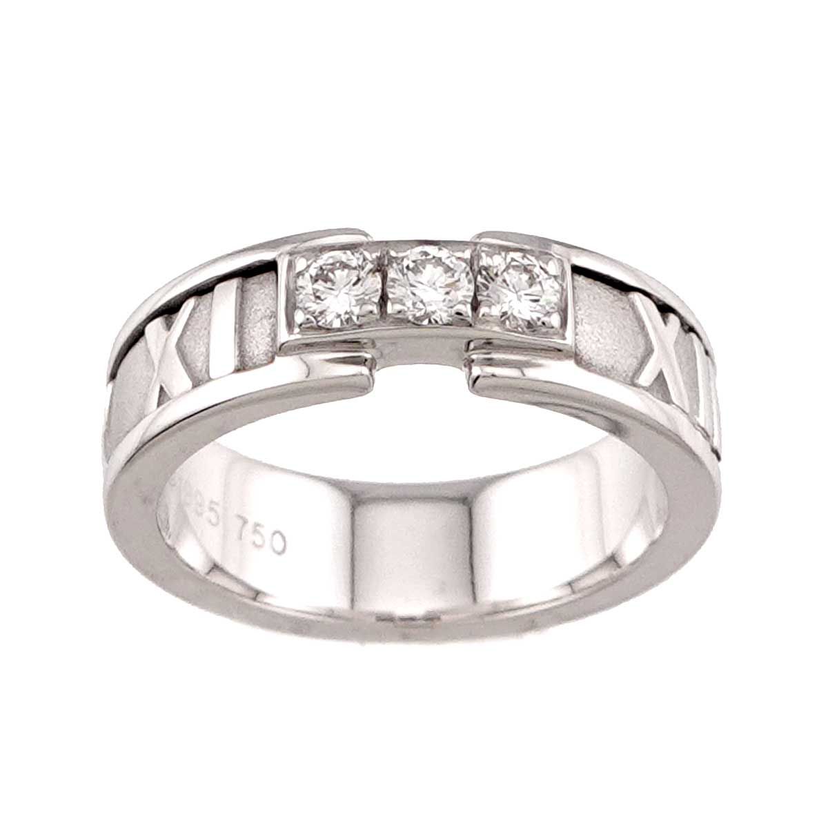 Tiffany & Co Atlas Ring Diamond 18k WG White Gold 750 — view 2