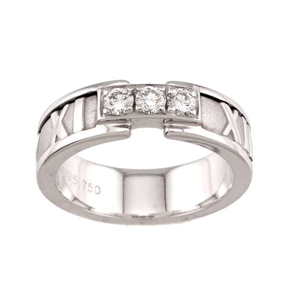 Tiffany & Co Atlas Ring Diamond 18k WG White Gold 750 — view 2