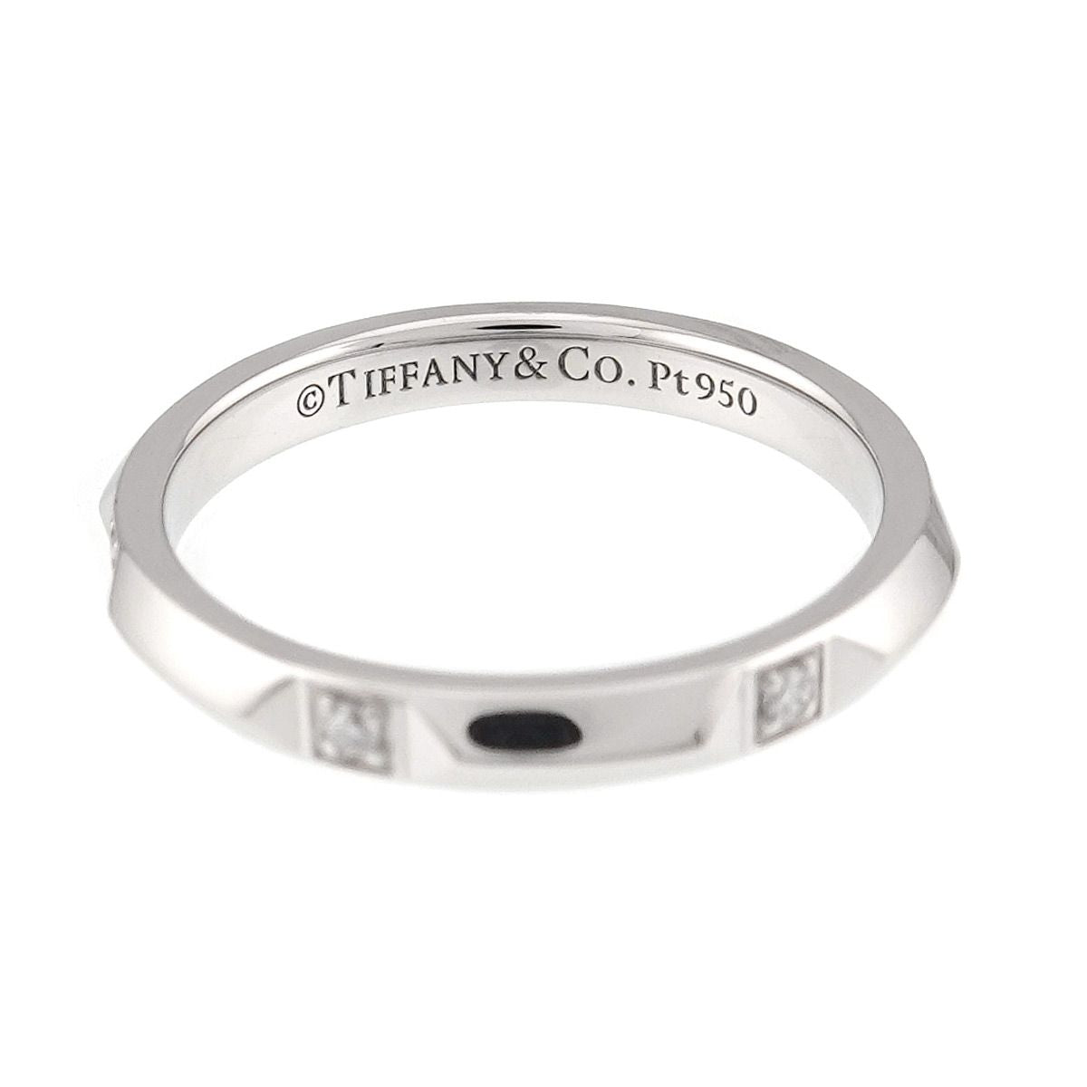 Tiffany & Co True Band Ring Diamond Pt Platinum — view 3