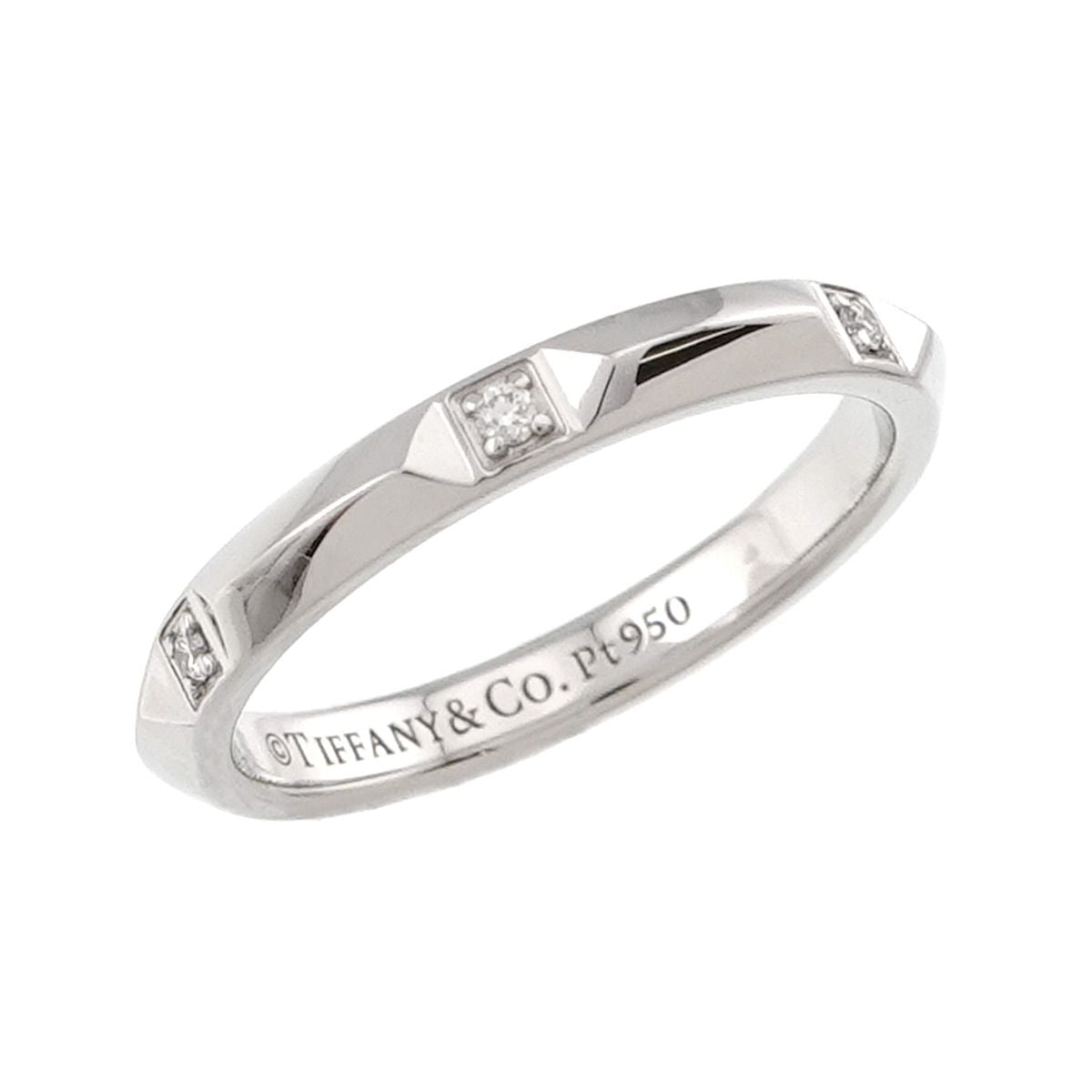 Tiffany & Co True Band Ring Diamond Pt Platinum — view 4