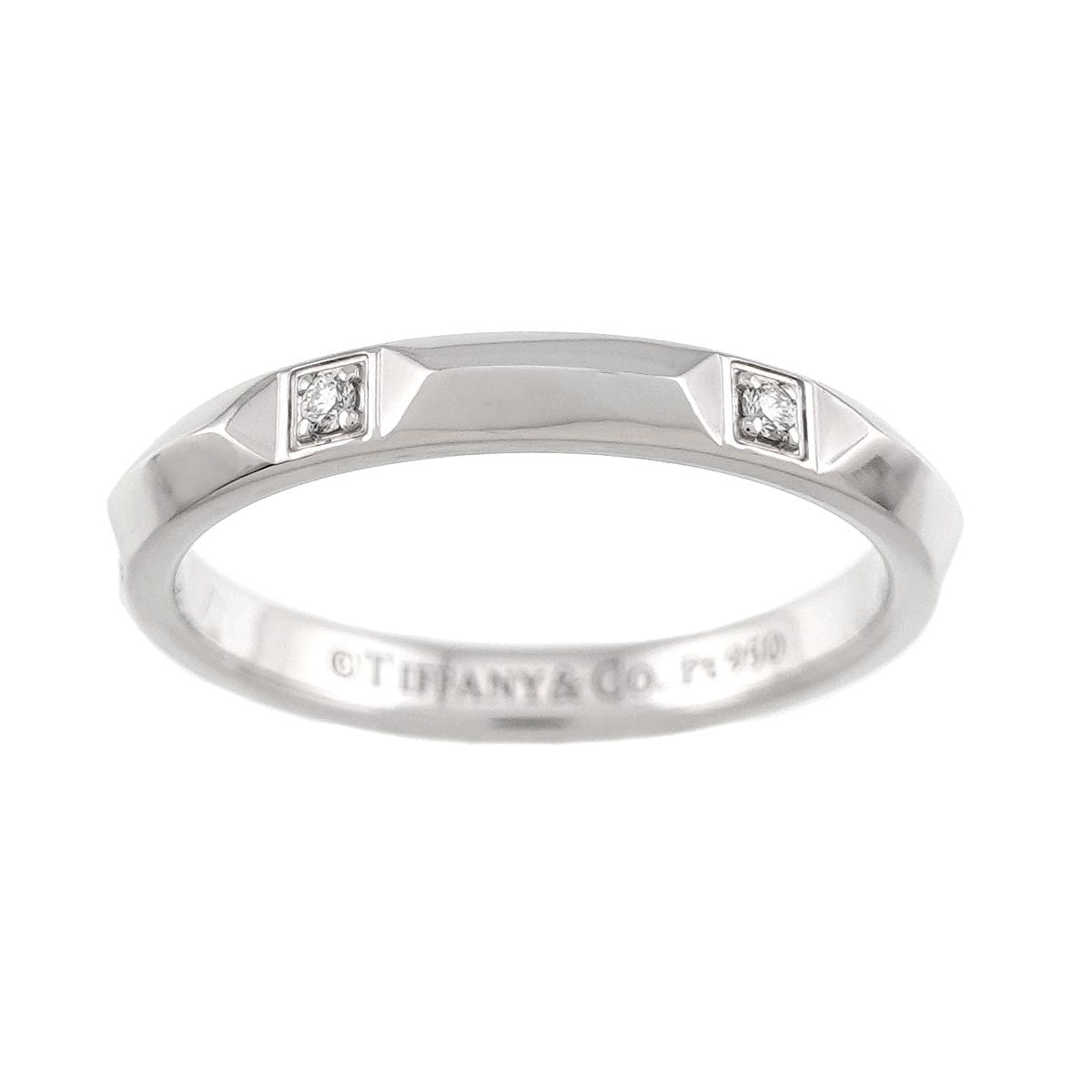Tiffany & Co True Band Ring Diamond Pt Platinum — view 2