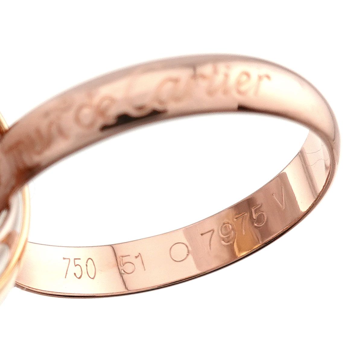 Cartier Trinity 51 Ring 18k YG WG PG Triple Strand Suri Gold 750 — view 3
