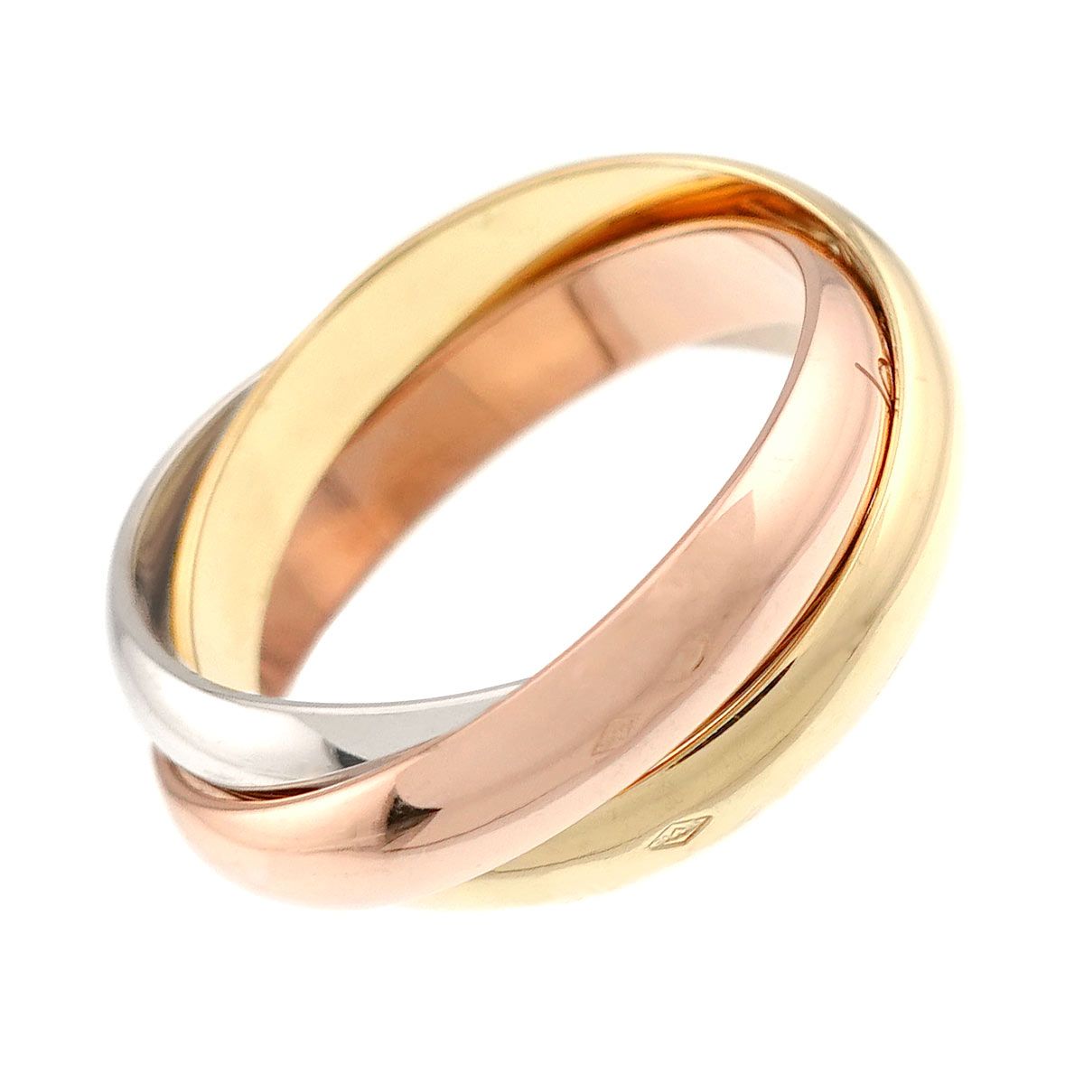 Cartier Trinity 51 Ring 18k YG WG PG Triple Strand Suri Gold 750 — view 4