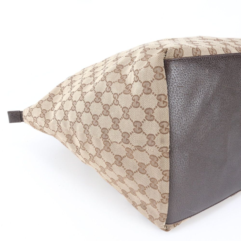 Gucci GG Canvas Sherry Line Leather Tote Shoulder Business Document — view 6