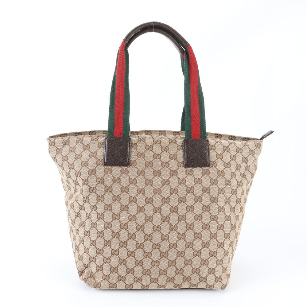 Gucci GG Canvas Sherry Line Leather Tote Shoulder Business Document — view 3