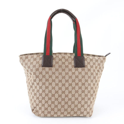Gucci GG Canvas Sherry Line Leather Tote Shoulder Business Document — view 3