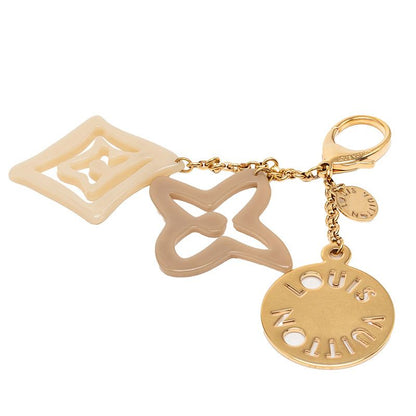 Louis Vuitton Porte Cles Taysienne Bag Charm Key Holder Gold Gray Plated