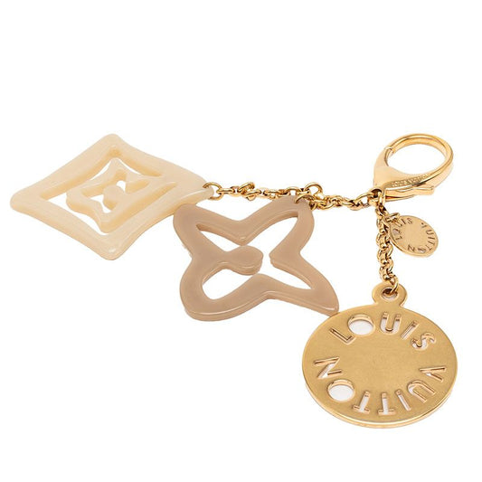 Louis Vuitton Porte Cles Taysienne Bag Charm Key Holder Gold Gray Plated