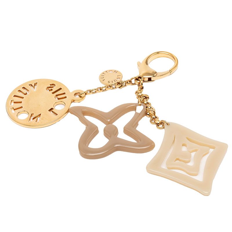 Louis Vuitton Porte Cles Taysienne Bag Charm Key Holder Gold Gray Plated — view 2