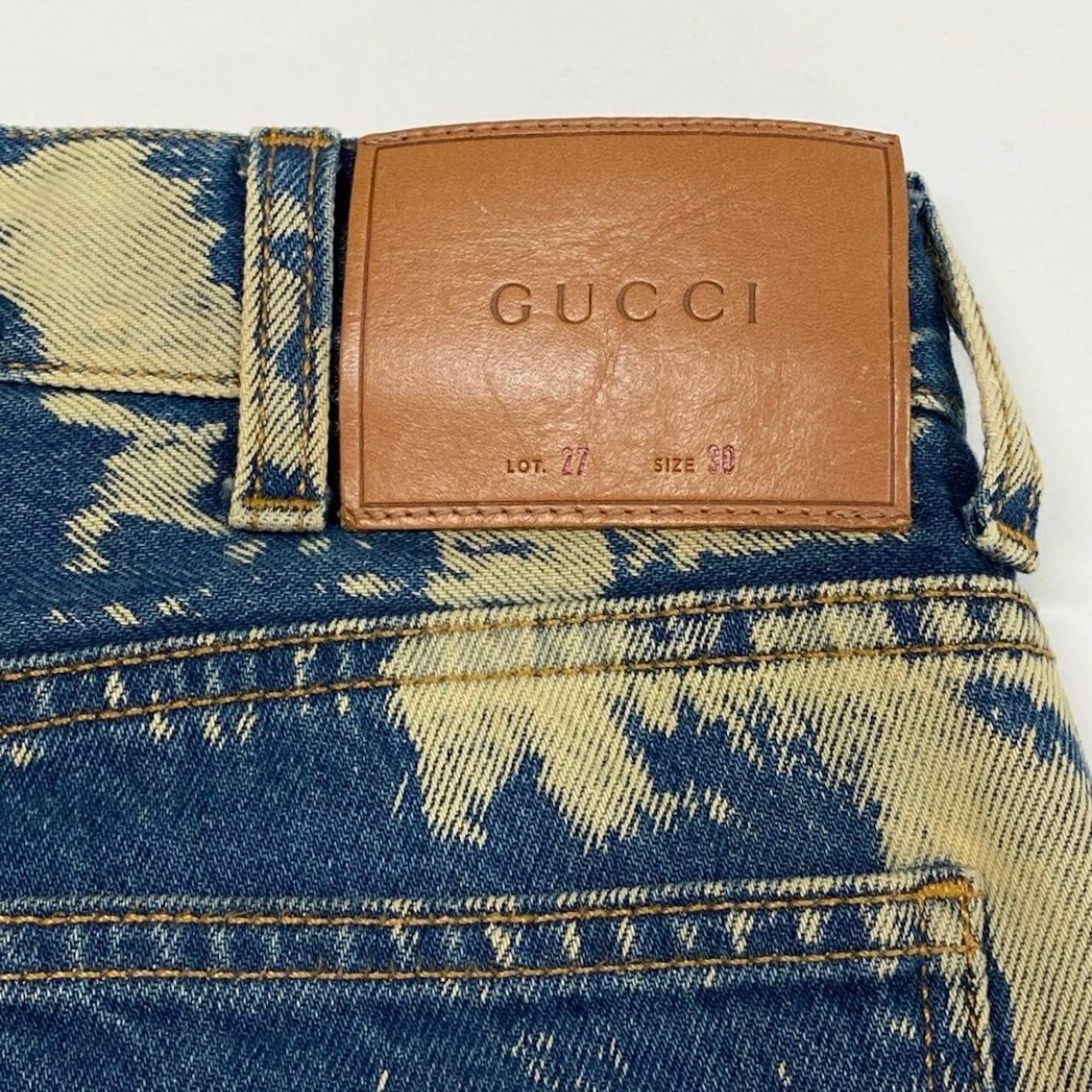 Gucci Studded Bree Denim Michele Cotton Pants — view 8