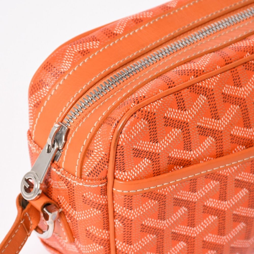 Goyard Cup Vert PM Shoulder Bag Orange Leather Silver — view 4