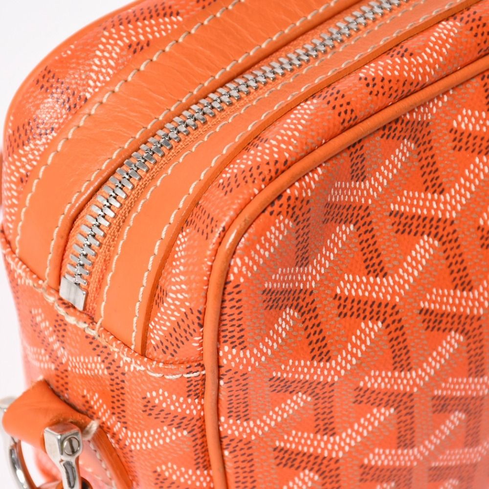 Goyard Cup Vert PM Shoulder Bag Orange Leather Silver — view 7