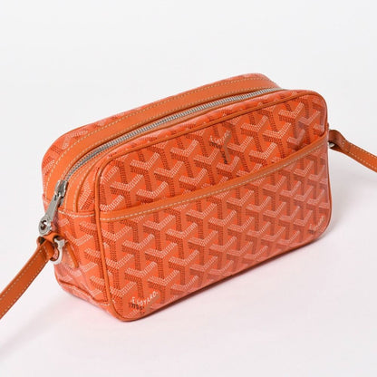 Goyard Cup Vert PM Shoulder Bag Orange Leather Silver — view 3