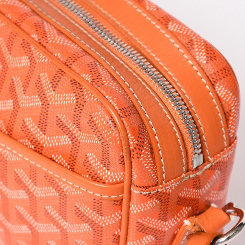Goyard Cup Vert PM Shoulder Bag Orange Leather Silver — view 6
