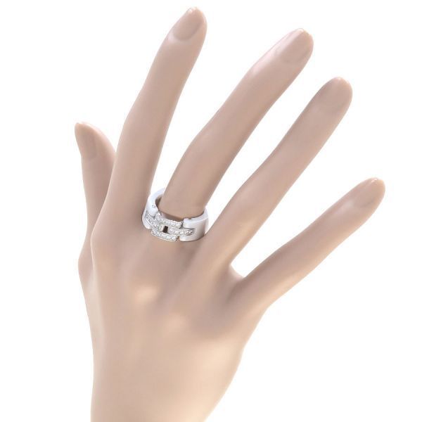 Cartier Maillon Panthere Diamond Ring White Ceramic — view 7