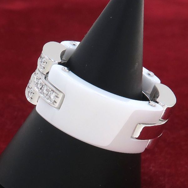 Cartier Maillon Panthere Diamond Ring White Ceramic — view 3