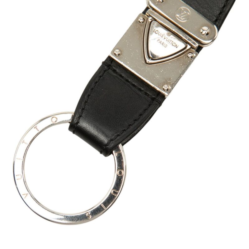 Louis Vuitton Nomad Porte Cles Vale Key Ring Black Silver Leather Metal — view 4