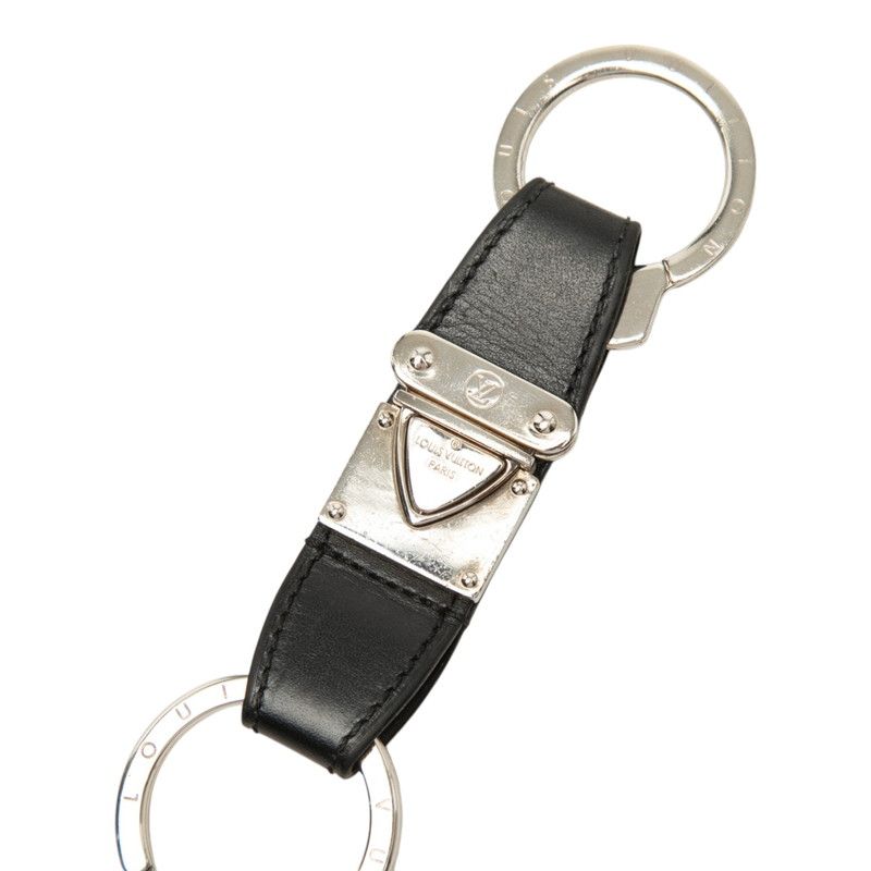Louis Vuitton Nomad Porte Cles Vale Key Ring Black Silver Leather Metal — view 3