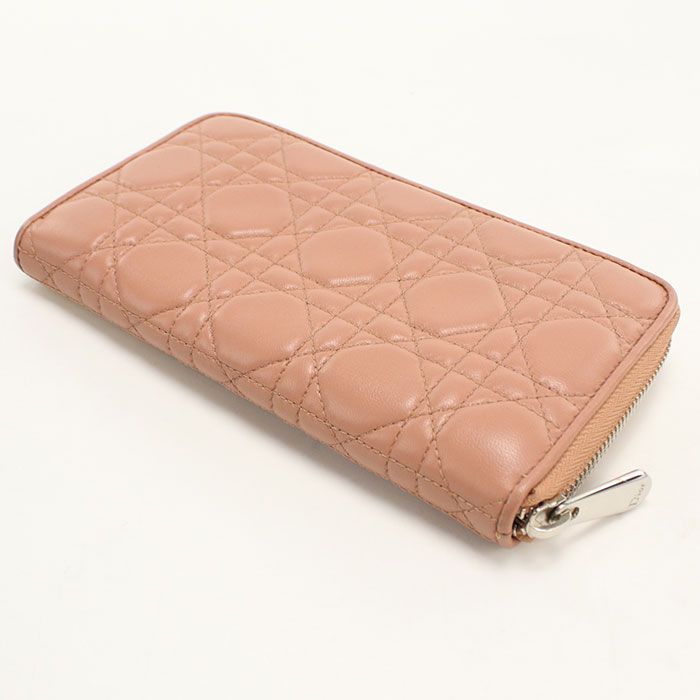 Dior Voyageur Wallet Lady Dior Zip Around Lambskin — view 2