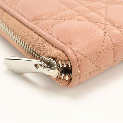 Dior Voyageur Wallet Lady Dior Zip Around Lambskin — view 7
