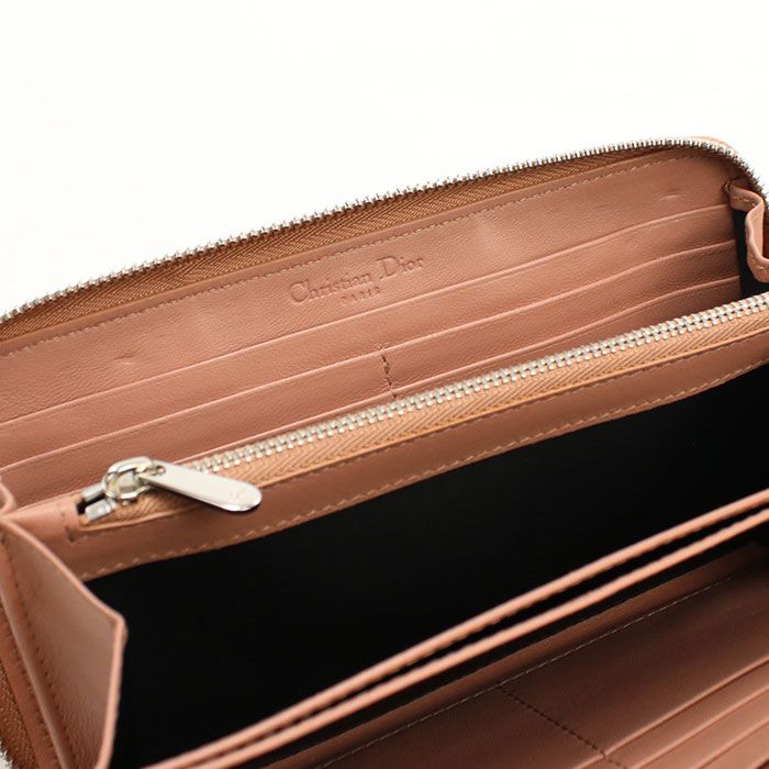 Dior Voyageur Wallet Lady Dior Zip Around Lambskin — view 6