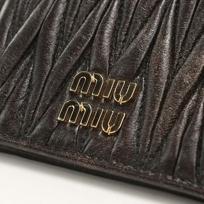 Miu Miu Miu Leather Fold Wallet Matelasse Bifold Lambskin — view 5
