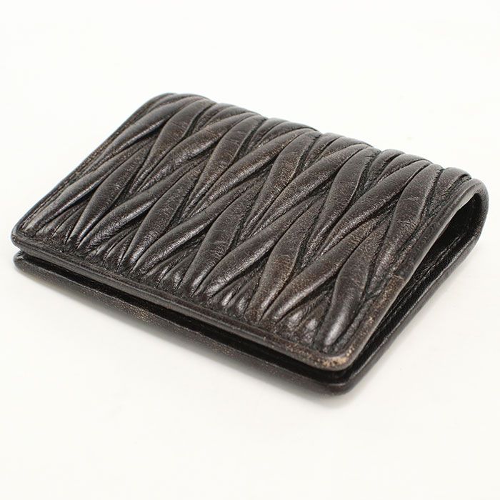 Miu Miu Miu Leather Fold Wallet Matelasse Bifold Lambskin — view 2
