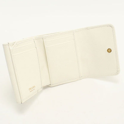 Prada Saffiano Triangle Wallet Qhh Trifold Leather — view 3