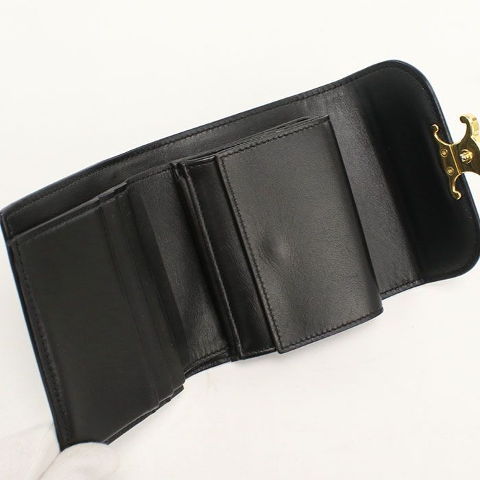 Celine Small Flap Wallet Triomphe Trifold Calf — view 3
