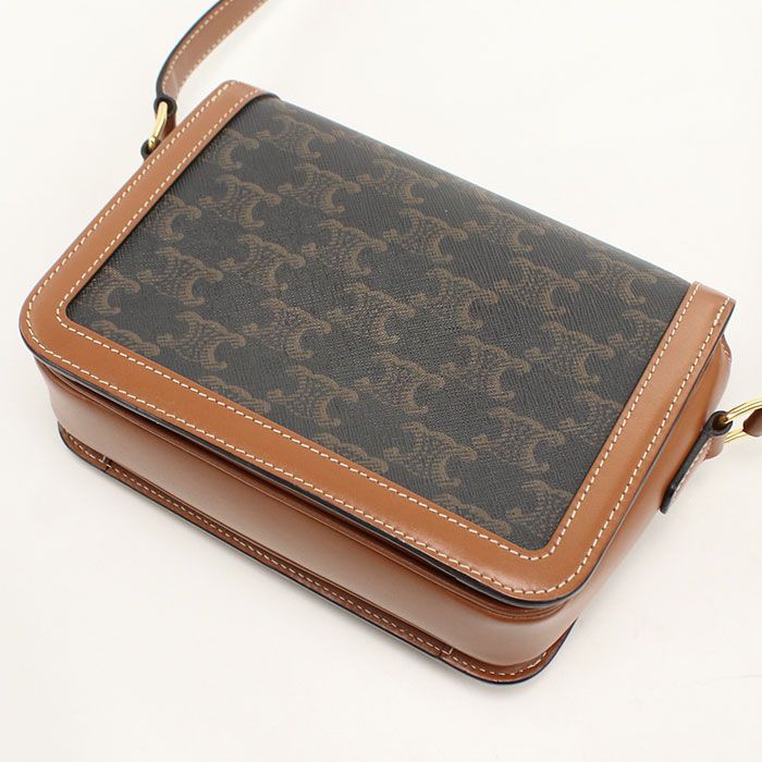 Celine Triomphe Teen Crossbody Shoulder Bag Canvas Calf — view 2