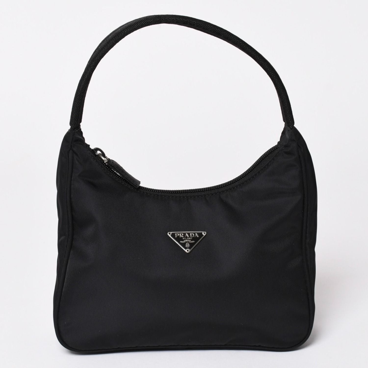 Prada Hobo Handbag Nylon Black