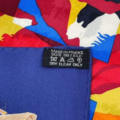 Hermes Carre 90 Chic Robinson le Scarf Silk Blue — view 6